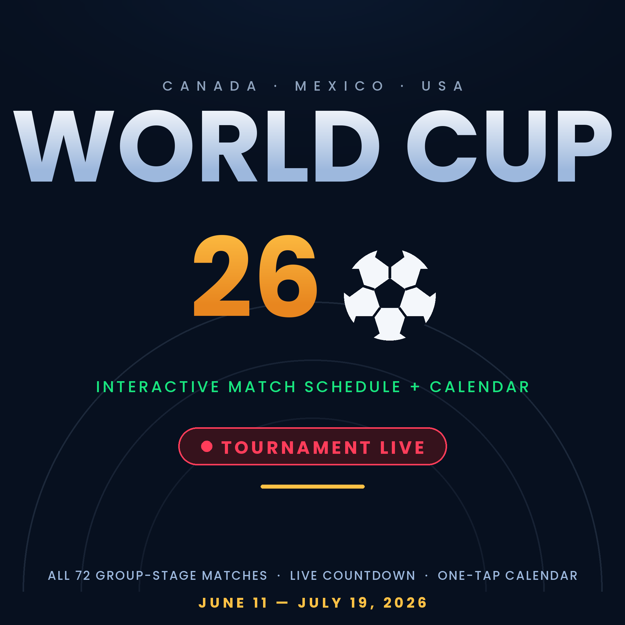 World Cup '26 Interactive Match Schedule